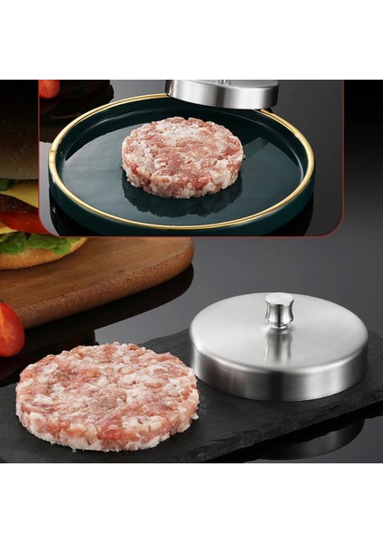 Çap 9.5 cm 304 Paslanmaz Çelik Sığır Turta Kalıbı Mutfak Patty Yapma Kalıp Yuvarlak Etli Turta Hamburger Aracı Ev Yaratıcı Dıy Alet (Yurt Dışından)
