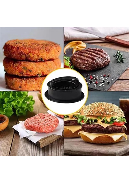 Beyaz 3 In 1 Sığır Sebzeli Hamburger Eti Basın Makinesi Patty Yuvarlak Şekil Yapışmaz Doldurulmuş Hamburger Kalıp Patty Kurutma Yağlı Kağıt Yapmak (Yurt Dışından)