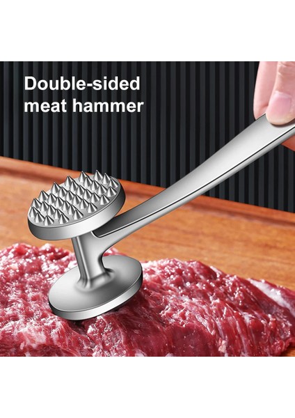 Çift Taraflı Et Çekiç Yaratıcı Gevşek Tenderizers Pounders Paslanmaz Çelik Çok Fonksiyonlu Ev Kaymaz Kolu Mutfak Aracı (Yurt Dışından) fırsatları
