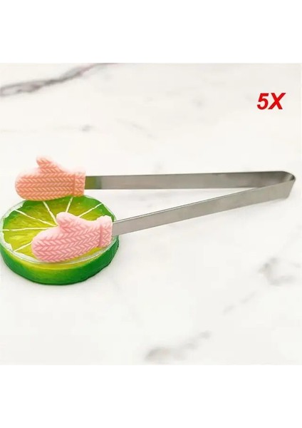 Pembe Aşk 10 Adet 5/8/10 Adet Yapışmaz Mini Maşa Silikon Paslanmaz Çelik Tatlı Klip Çay Poşetleri Tutucu Kaymaz Mutfak Eşyası Malzemeleri Yaratıcı (Yurt Dışından)