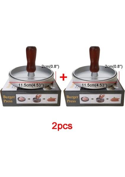 2 Büyük Mutfak Burger Presi Yapışmaz Abs Hamburger Et Presi Sığır Izgara Hamburger Presi Patty Maker Kalıp Yuvarlak Şekil Şef Et Kalıp (Yurt Dışından)