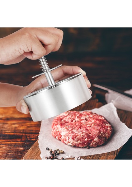 Şerit Paslanmaz Çelik Hamburger Presi Yapışmaz Dıy Et Işleme Bulaşık Makinesinde Yıkanabilir Mutfak Aracı Et Köftesi Ince Burger Yapmak Için (Yurt Dışından)