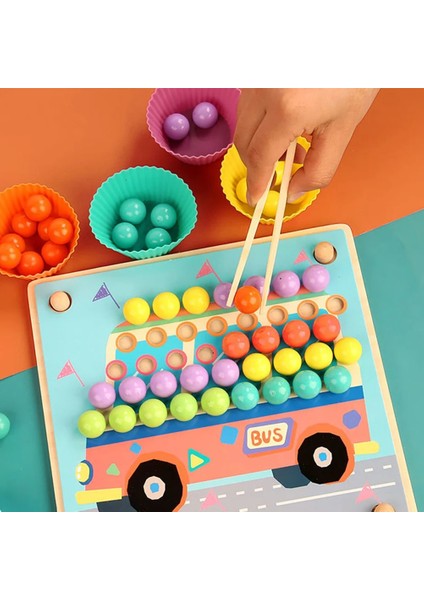 Gösterildiği Gibi 18 cm Maşa Çocuklar Ahşap Oyuncaklar Ince Motor Becerileri Boncuk Montessori Ahşap Klipler Mutfak Tahtası Sayma Peg Tost Makinesi Ekmek Turşu Çocuk (Yurt Dışından)
