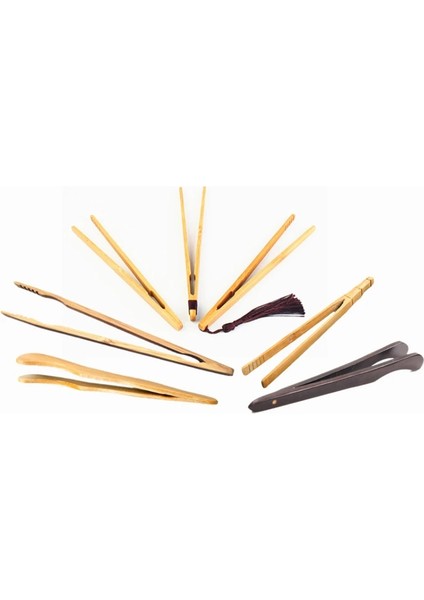 D (17) Sıcak Satış Bambu Ahşap Çay Klipleri Mutfak Yemek Maşası Salata Tost Maşası Cımbız Buz Şeker Çay Klip Teaware Aksesuarları Noel (Yurt Dışından) fırsatları