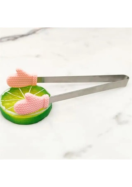 03 Aşk Salata Ekmek Kelepçesi Yapışmaz Çay Poşetleri Tutucu Tatlı Klip Küçük Palmiye Paslanmaz Çelik Buz Şeker Gıda Maşası Yaratıcı Yemek Maşası Mini (Yurt Dışından)