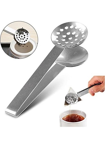003 1pc Paslanmaz Çok Fonksiyonlu Çay Poşeti Sıkacağı Mutfak Aletleri Limon Klip Buz Maşası (Yurt Dışından)