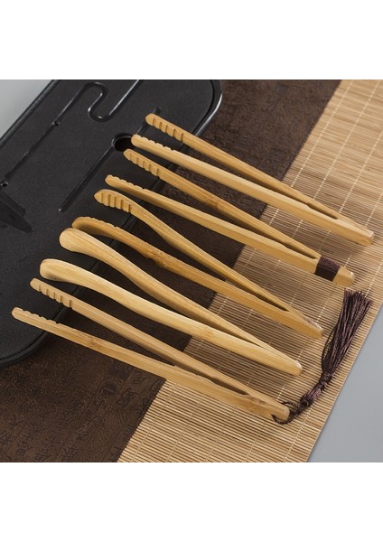 PJ210701-5 Bambu Masif Ahşap Çay Klip Seti Bambu Klip Bardak Klip Çay Seti Aksesuarları Çay Töreni Çay Bardağı Klip Paslanmaz Çelik Çay Klip (Yurt Dışından)