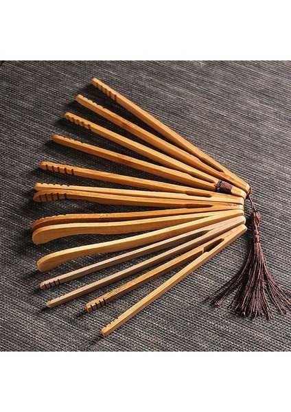 PJ210701-5 Bambu Masif Ahşap Çay Klip Seti Bambu Klip Bardak Klip Çay Seti Aksesuarları Çay Töreni Çay Bardağı Klip Paslanmaz Çelik Çay Klip (Yurt Dışından)