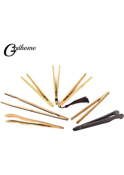 17.8 cm Bambu Ahşap Çay Klipleri Mutfak Yemek Maşası Salata Tost Maşası Cımbız Buz Şeker Çay Klip Teaware Aksesuarları Noel (Yurt Dışından)