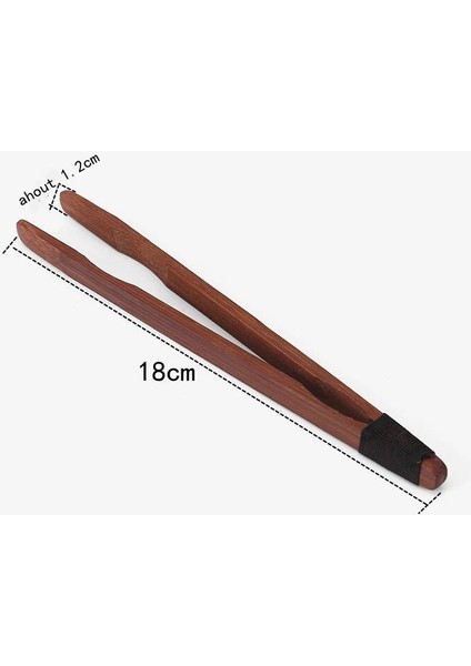 Bir 18 cm Bambu Ahşap Çay Klipler Mutfak Yemek Maşası Salata Tost Maşası Cımbız Buz Şeker Çay Klip Çok Fonksiyonlu Teaware Aksesuarları (Yurt Dışından)