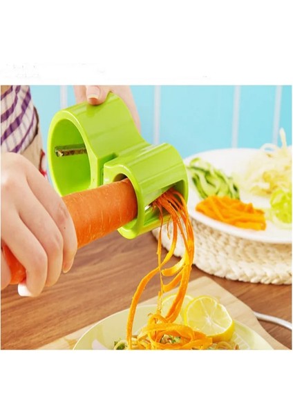 Pembe Mutfak Aksesuarları Çift Kafalı Spiral Dilimleyici Rende Kabak Şehriye Spagetti Makinesi Sebze Bıçağı Soyma Bıçağı Kalemtıraş (Yurt Dışından)