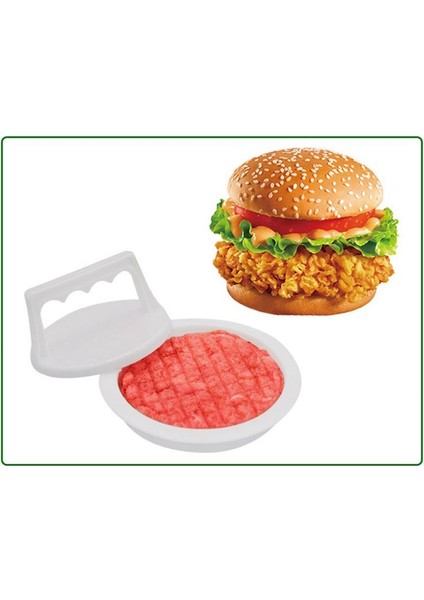 Beyaz Hamburger Makinesi Hamburger Presi Yuvarlak Şekil Yapışmaz Şef Köfte Hamburger Eti Sığır Izgara Burger Presi Patty Maker Kalıp (Yurt Dışından)