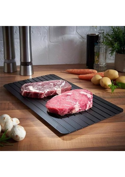 29.5 x 20.3 x 0.2 cm Mutfak Alüminyum Çözdürme Plakası Biftek Dondurulmuş Gıda Et Hızlı Çözdürme Plakası (Yurt Dışından)