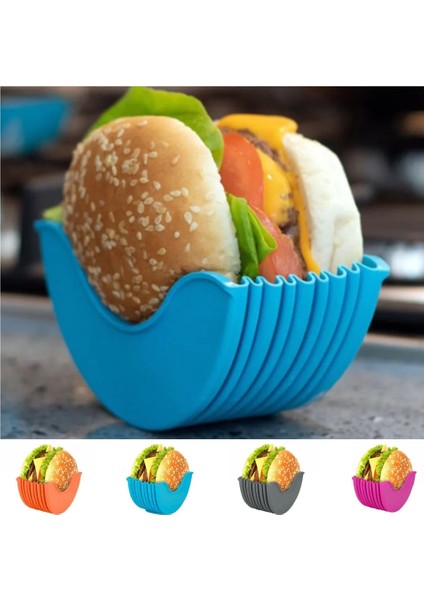 Gri Burger Tutucular Yeniden Kullanılabilir Anti-Kirli Eller Silika Jel Sandviç Tutucu Kutusu Sığır Basın Patty Eriyik Hamburger Topuz Kabuğu Mutfak Aracı (Yurt Dışından) fırsatları