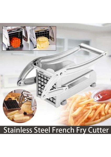 Şerit Patates Doğrayıcı Patates Kızartması Kesme Makinası Çok Fonksiyonlu Paslanmaz Çelik Sebze Meyve Doğrayıcı 2 Bıçaklı Mutfak Alet (Yurt Dışından) modelleri