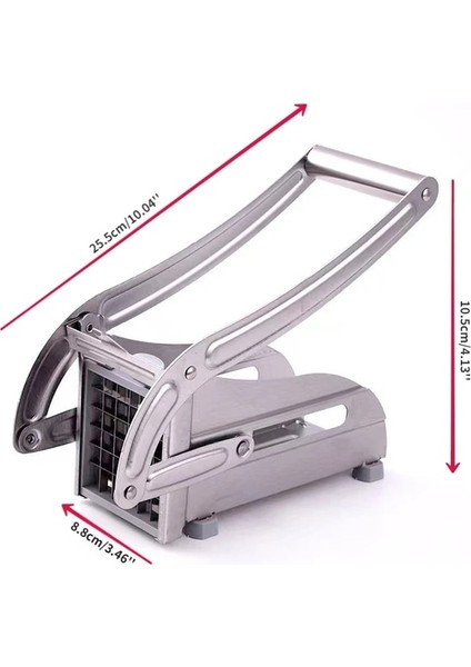 Gümüş Diğer Manuel Patates Kesici Paslanmaz Çelik Patates Kızartması Dilimleme Patates Cipsi Makinesi Et Kıyıcı Dicer Kesme Tezgahları Mutfak Için (Yurt Dışından)