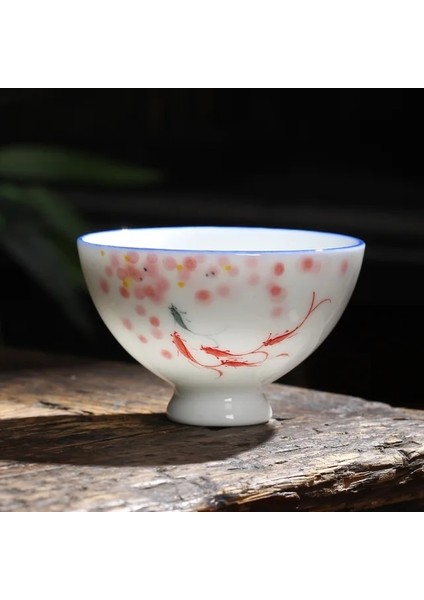 Stil 5 El-Boyalı Çay Bardağı Ev Tatlı Beyaz Porselen Kung Fu Çay Bardağı Ana Fincan Yaratıcı Pu'er Çay Bardağı Seramik Tek Fincan (Yurt Dışından)