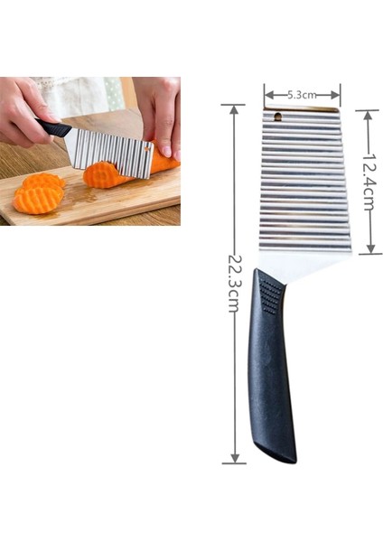 S3 Mavi 10.5x7.5 cm Çelik Kesici Hamur Meyve Patates Fransız Çip Bıçak Sebze Araçları Mutfak Buruşuk Paslanmaz Patates Dalgalı Dilimleme Kıyıcı Kızartma Makinesi (Yurt Dışından) fırsatları