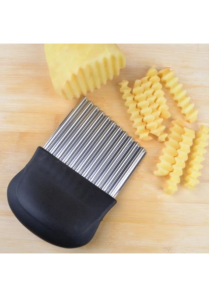 5 Adet TYPE03 Paslanmaz Çelik Patates Cipsi Dilimleme Hamur Sebze Meyve Buruşuk Dalgalı Dilimleme Bıçağı Patates Kesici Kıyıcı Fransız Fry Maker Araçları (Yurt Dışından) indirimleri