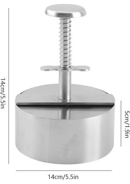 114 mm Manuel Pres Kalıp Izgara Kalbur Et Mutfak Gereçleri 304 Paslanmaz Çelik Hamburger Presi Burger Patty Maker Domuz Sığır Burger (Yurt Dışından) indirimleri