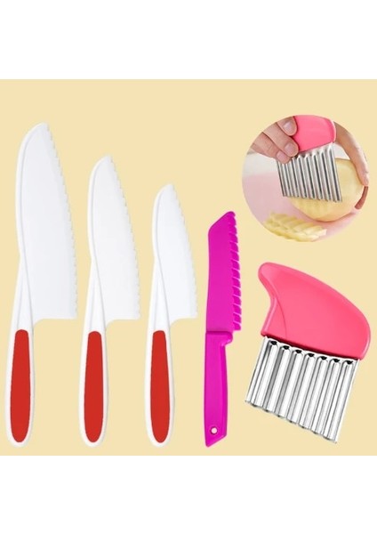 5 Adet TYPE11 Paslanmaz Çelik Patates Cipsi Dilimleme Hamur Sebze Meyve Buruşuk Dalgalı Dilimleme Bıçağı Patates Kesici Kıyıcı Fransız Fry Maker Araçları (Yurt Dışından)