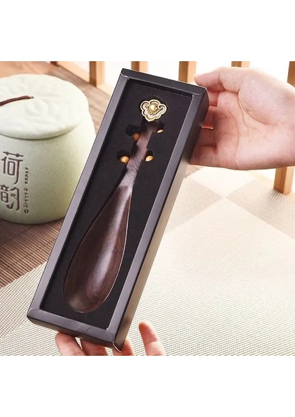 Abanoz Ruyi Pipa Çay Kaşığı Abanoz Çay Kaşığı Katı Ahşap Retro Yaratıcı Çay Küreği Çay Töreni Aksesuarları Hediye (Yurt Dışından)