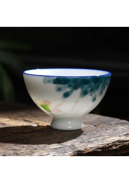 Stil 6 El-Boyalı Çay Bardağı Ev Tatlı Beyaz Porselen Kung Fu Çay Bardağı Ana Fincan Yaratıcı Pu'er Çay Bardağı Seramik Tek Fincan (Yurt Dışından)
