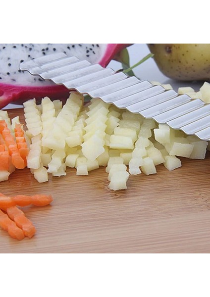 Siyah Paslanmaz Çelik Patates Cipsi Dilimleme Hamur Sebze Meyve Buruşuk Dalgalı Dilimleme Bıçağı Patates Kesici Kıyıcı Fransız Kızartma Makinesi Araçları (Yurt Dışından) fırsatları