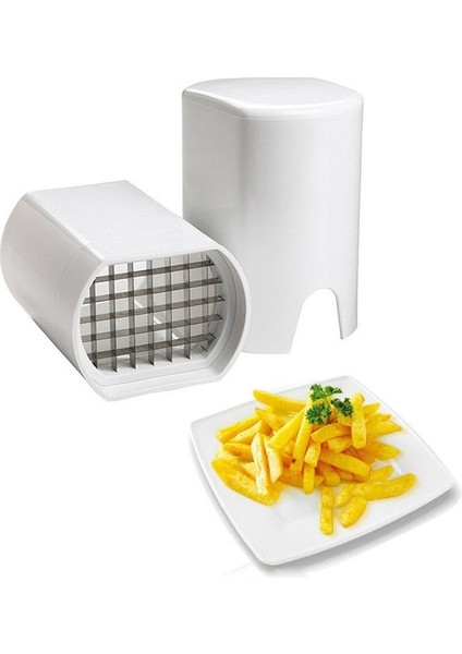 White-1pc 2 Bıçak Paslanmaz Çelik Ev Patates Kızartması Patates Cipsi Şerit Dilimleme Kesici Kıyıcı Cips Makinesi Yapma Aracı Patates Kesim Kızartması (Yurt Dışından)