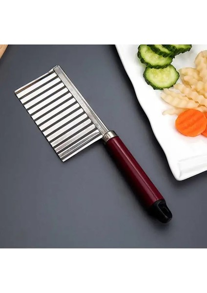 Kırmızı Dalga Bıçağı Patates Dalgası Bıçağı Patates Kızartması, Cips Kesme Makinesi Dilimleyici Sebze ve Meyve Soyucu Mutfak Aksesuarları Pişirme Aletleri (Yurt Dışından)