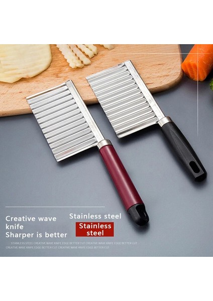 Kırmızı Dalga Bıçağı Patates Dalgası Bıçağı Patates Kızartması, Cips Kesme Makinesi Dilimleyici Sebze ve Meyve Soyucu Mutfak Aksesuarları Pişirme Aletleri (Yurt Dışından) modelleri