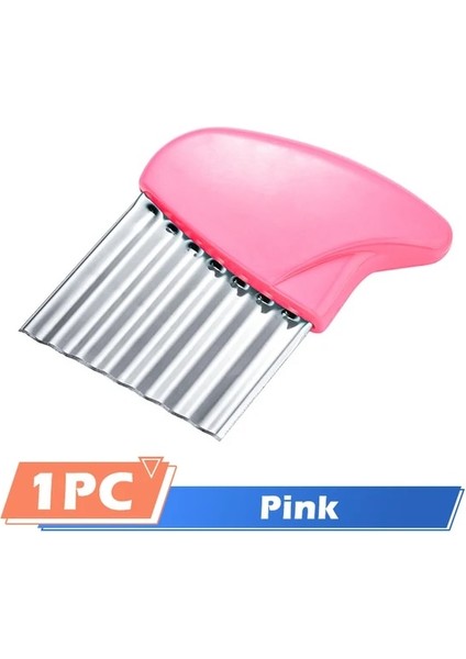 Pembe 1 Pc Kızartması Kesici Çip Aksesuarları Oluklu Dilimleme Mutfak Dalgalı Sebze Fransız Patates Gadget Kesici Patates Meyve Bıçağı (Yurt Dışından)