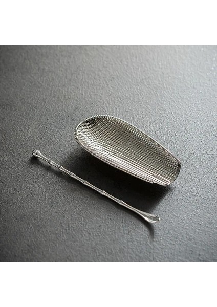 Gümüş Gongfu Çay Kaşığı Çay Kürek Seti El Dövülmüş Ton Caddy Kaşık Çay Faraş Çay Tutucu Çay Toplama Çay Töreni Eşyaları (Yurt Dışından)