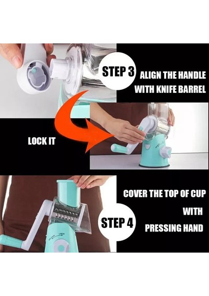 Kırmızı 3 In 1 El Dilimleme Rendeler Sebze Kesici Manuel Patates Havuç Plastik Peynir Rende Paslanmaz Çelik Bıçaklar Mutfak Aracı (Yurt Dışından) indirimleri