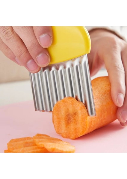 Yeşil Patates Cipsi Dilimleme Paslanmaz Çelik Kesici Sebze Meyve Oluklu Dalgalı Bıçak Fransız Kızartma Makinesi Mutfak Gadget Aksesuarları Aracı (Yurt Dışından) fiyatları