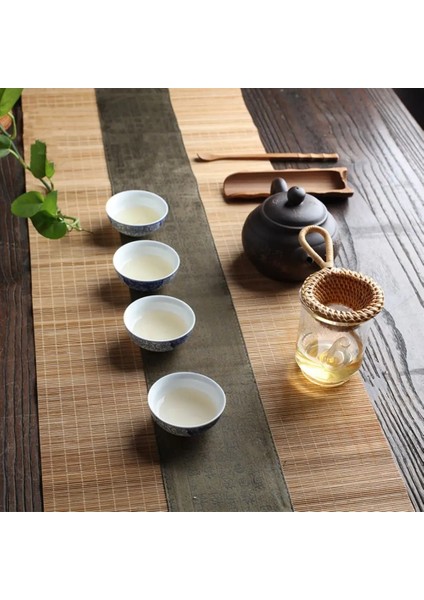 H Pratik Modern Sadelik Çay Süzgeci Bambu Rattan Dayanıklı Çay Sızıntısı Yüksek Sıcaklık Dayanımı Içecek Aksesuarları (Yurt Dışından)