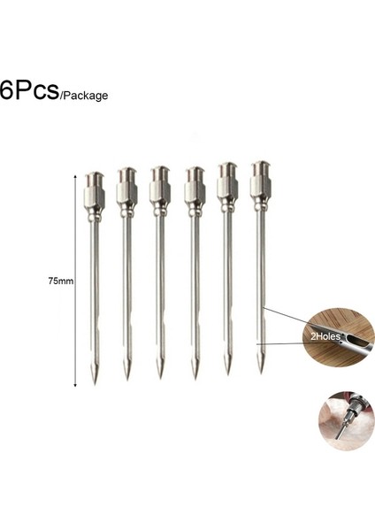 6 Iğne Gıda Sınıfı Pp Paslanmaz Çelik Iğneler Baharat Şırınga Seti Barbekü Et Lezzet Enjektör Kithen Sos Marinade Şırınga Aksesuarı (Yurt Dışından)