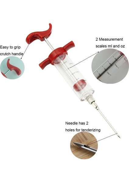 6 Iğne Gıda Sınıfı Pp Paslanmaz Çelik Iğneler Baharat Şırınga Seti Barbekü Et Lezzet Enjektör Kithen Sos Marinade Şırınga Aksesuarı (Yurt Dışından) indirimleri