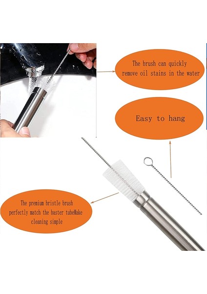 Kırmızı 1 Iğne Seti Paslanmaz Çelik Hindi Baster Şırınga Pişirme Et Enjektör Seti Fırça ve Marine Iğne ile Profesyonel Et Şırıngası (Yurt Dışından) modelleri