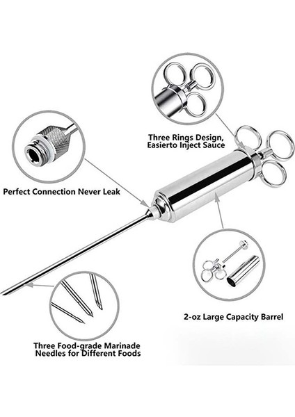 A2 Et Turşusu Enjektörü Paslanmaz Çelik Gıda Sınıfı Izgara Hindi Barbekü Baharat Sosu Lezzet Iğnesi Mutfak Pişirme Şırınga Makinesi (Yurt Dışından) fiyatları