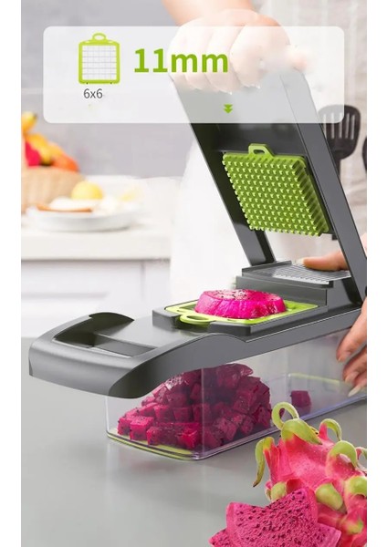 B 7 In 1 Gıda Sebze Salatası Meyve Soyucu Kesici Dilimleme Dicer Chopper Rende Patates Kesme Cihazı Sebze Kesici Mutfak Aletleri (Yurt Dışından) indirimleri