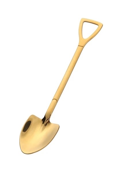 Altın 1 Adet Kalınlaşmak Kahve Kaşığı Çay Kaşığı Çatal Bıçak Kaşık Seti Paslanmaz Çelik Retro Demir Kürek Dondurma Kaşığı Kepçe Yaratıcı Kaşık (Yurt Dışından)