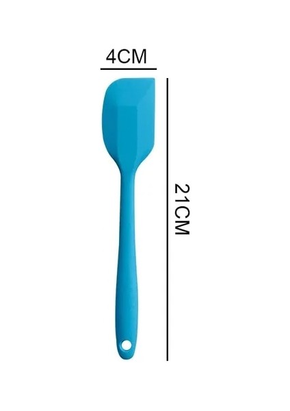 Style2-Blue 21 cm Sıcak Evrensel Isıya Dayanıklı Entegre Kolu Silikon Kaşık Kazıyıcı Spatula Dondurma Kek Mutfak Aracı Gereçler (Yurt Dışından)