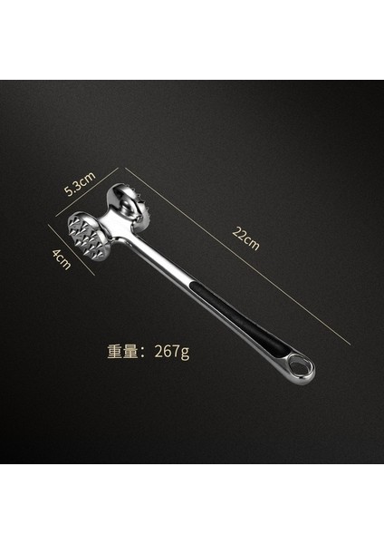 Kalınlaştırılmış Çift Taraflı Gevşek Et Çekiç, Biftek Çekiç, Ihale Et Iğnesi 304 Paslanmaz Çelik Çinko Alaşımı Vurma ve Parçalama Domuz Pirzolası (Yurt Dışından)