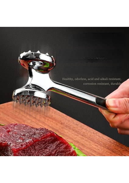 Kalınlaştırılmış Çift Taraflı Gevşek Et Çekiç, Biftek Çekiç, Ihale Et Iğnesi 304 Paslanmaz Çelik Çinko Alaşımı Vurma ve Parçalama Domuz Pirzolası (Yurt Dışından) fiyatları