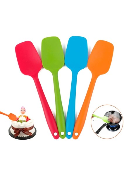 Yeşil 27 cm Uzun Evrensel Isıya Dayanıklı Entegre Kolu Silikon Kaşık Kazıyıcı Spatula Kek Dondurma Mutfak Aracı Gereçler Bakeware (Yurt Dışından) fiyatları