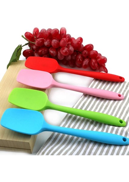 Yeşil 27 cm Uzun Evrensel Isıya Dayanıklı Entegre Kolu Silikon Kaşık Kazıyıcı Spatula Kek Dondurma Mutfak Aracı Gereçler Bakeware (Yurt Dışından) modelleri