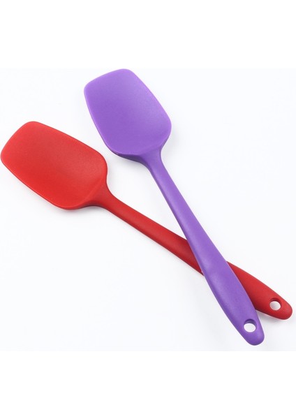 Kırmızı 2 Adet Mutfak Silikon Krem Tereyağı Kek Spatula Karıştırma Meyilli Kazıyıcı Fırça Tereyağı Mikser Kek Fırçaları Pişirme Aracı Mutfak (Yurt Dışından)