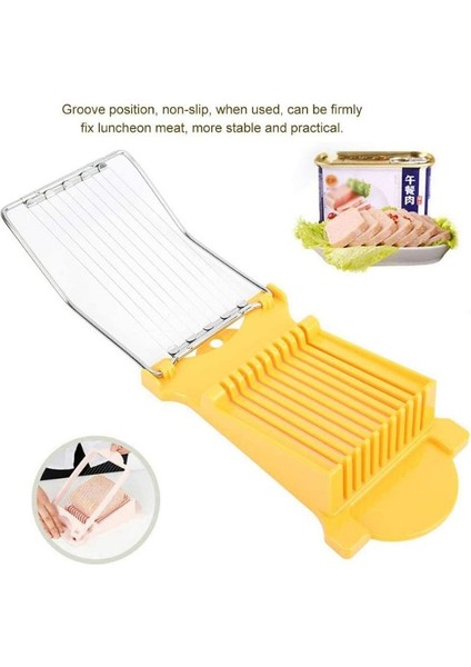 Sarı Öğle Yemeği Et Dilimleyici 10 Paslanmaz Çelik Teller Dilimleyici Gıda Kesici Mutfak Aksesuarları Gadget Peynir Yumurta Sebze Meyve Suşi (Yurt Dışından) fırsatları