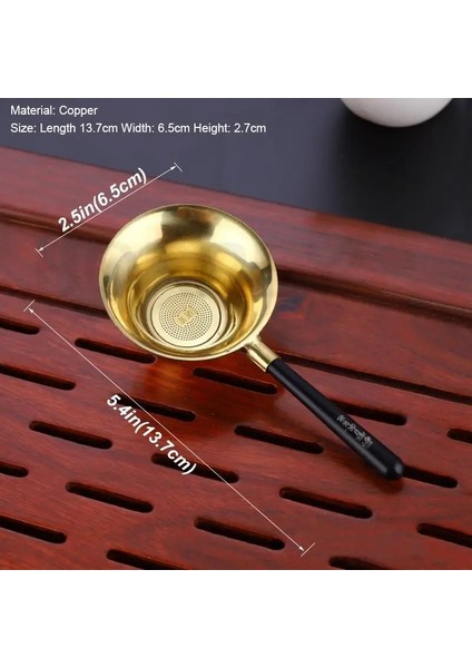 Stil 1 (1 Adet) Borrey Bakır Çay Demlik Yeniden Kullanılabilir Kahve Filtresi Kung Fu Çay Seti Bakır Süzgeçler Kupa Demlik Saplı Teaware Aksesuarları (Yurt Dışından)
